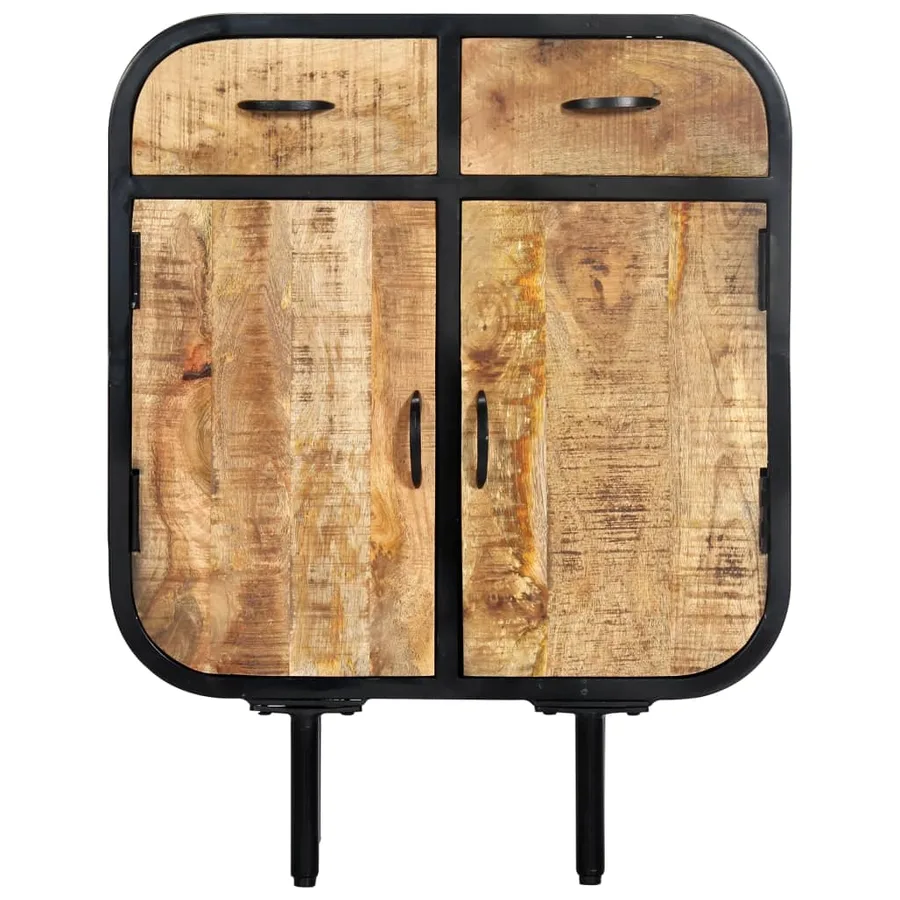 Buffet 60x30x75 cm Bois de manguier massif et fer - 6