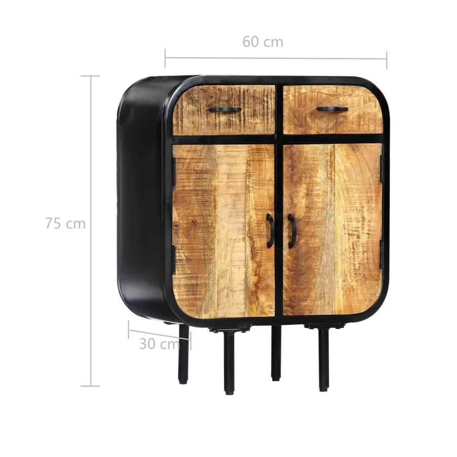 Buffet 60x30x75 cm Bois de manguier massif et fer - 8
