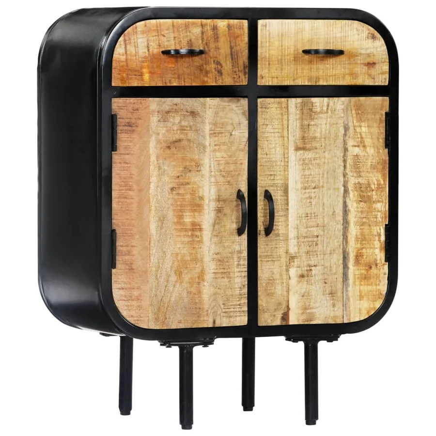 Buffet 60x30x75 cm Bois de manguier massif et fer - 9