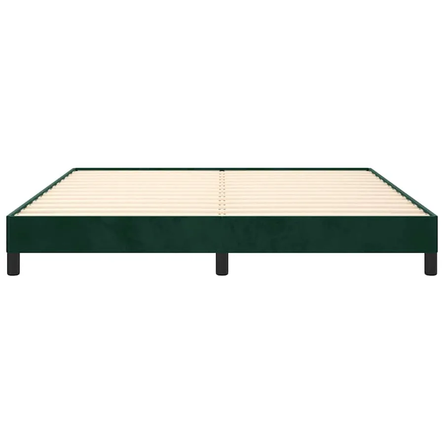 Cadre de lit sans matelas vert foncé 160x200 cm velours - 5