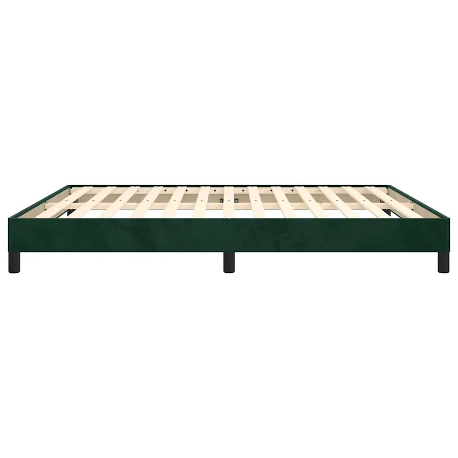 Cadre de lit sans matelas vert foncé 160x200 cm velours - 6