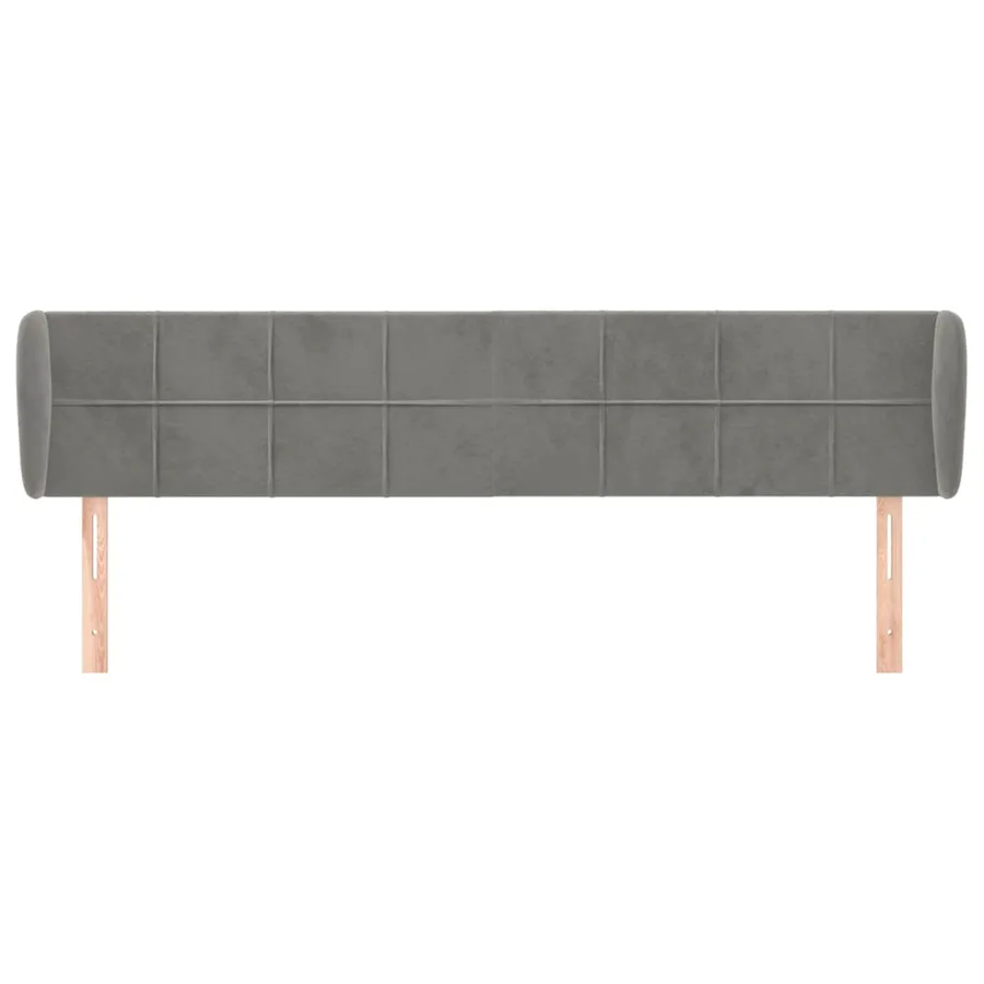 Tête de lit avec oreilles Gris clair 163x23x78/88 cm Velours - 3