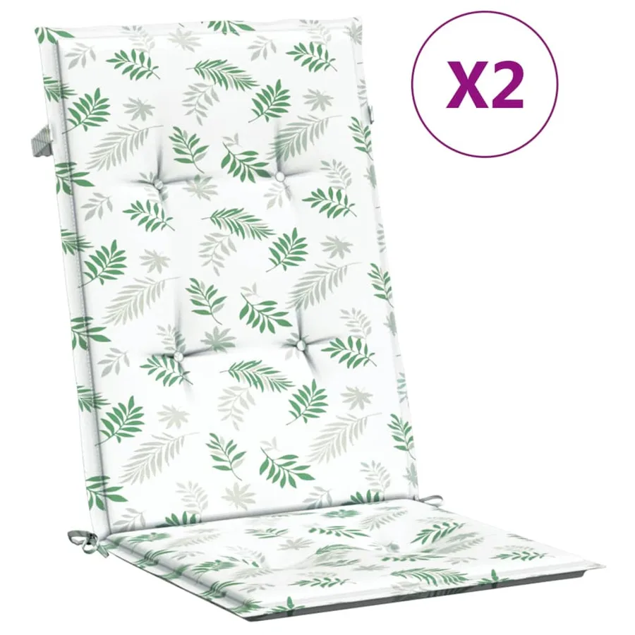 Coussins de chaise à dossier haut lot de 2 modèle de feuille - 2