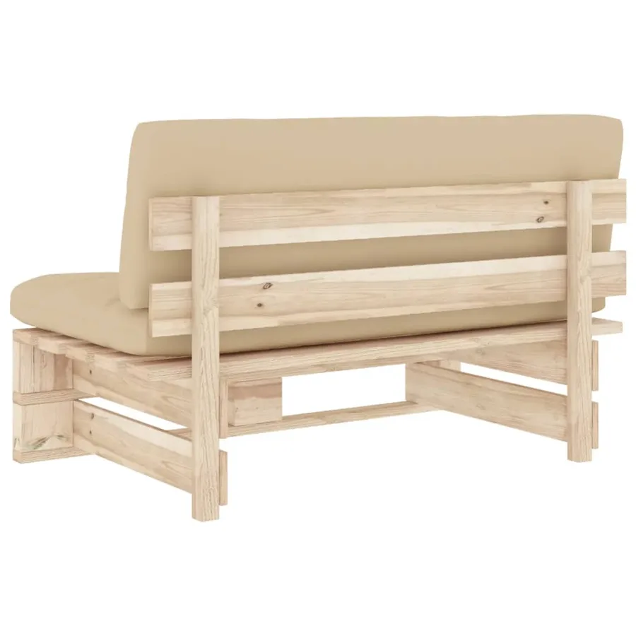 Canapé central palette de jardin bois de pin imprégné - 5