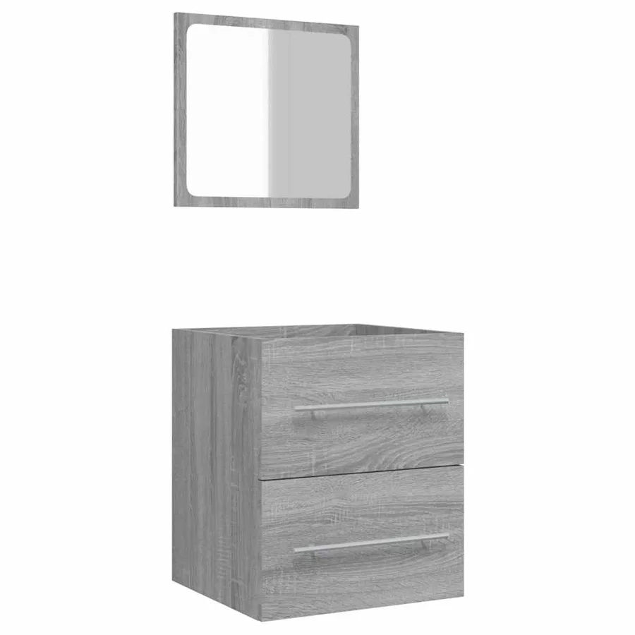 Armoire de salle de bain avec miroir Sonoma gris 41x38,5x48 cm - 2
