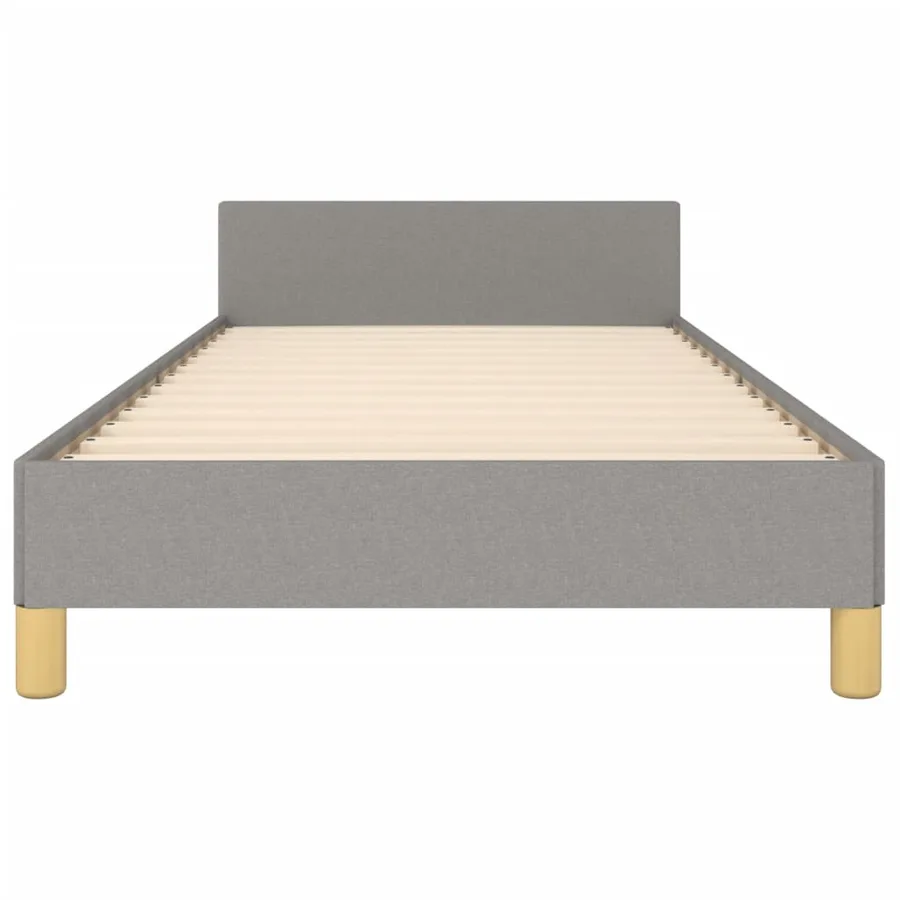 Cadre de lit sans matelas gris clair 100x200 cm tissu - 6