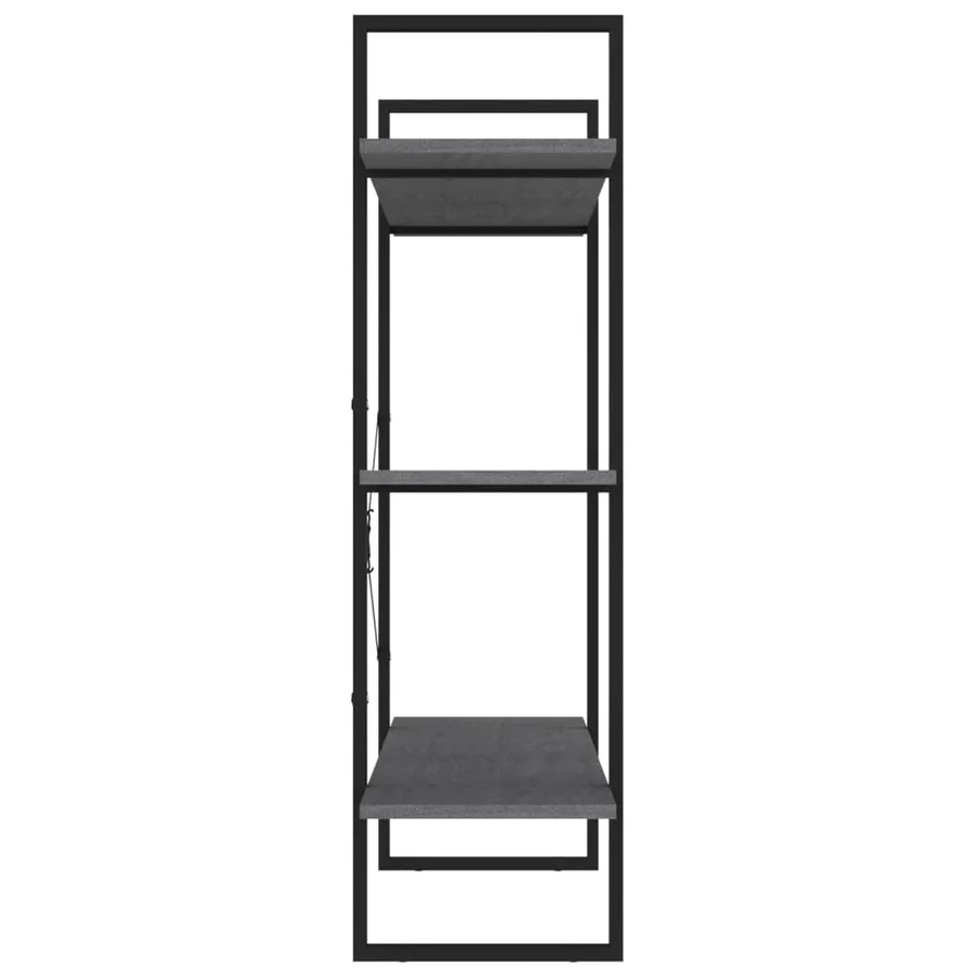 Bibliothèque à 3 niveaux Gris 100x30x105 cm Bois de pin massif - 6