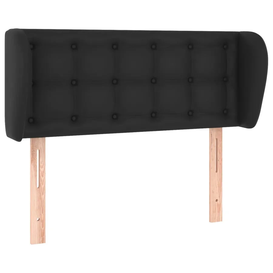Tête de lit avec oreilles Noir 93x23x78/88 cm Similicuir - 2