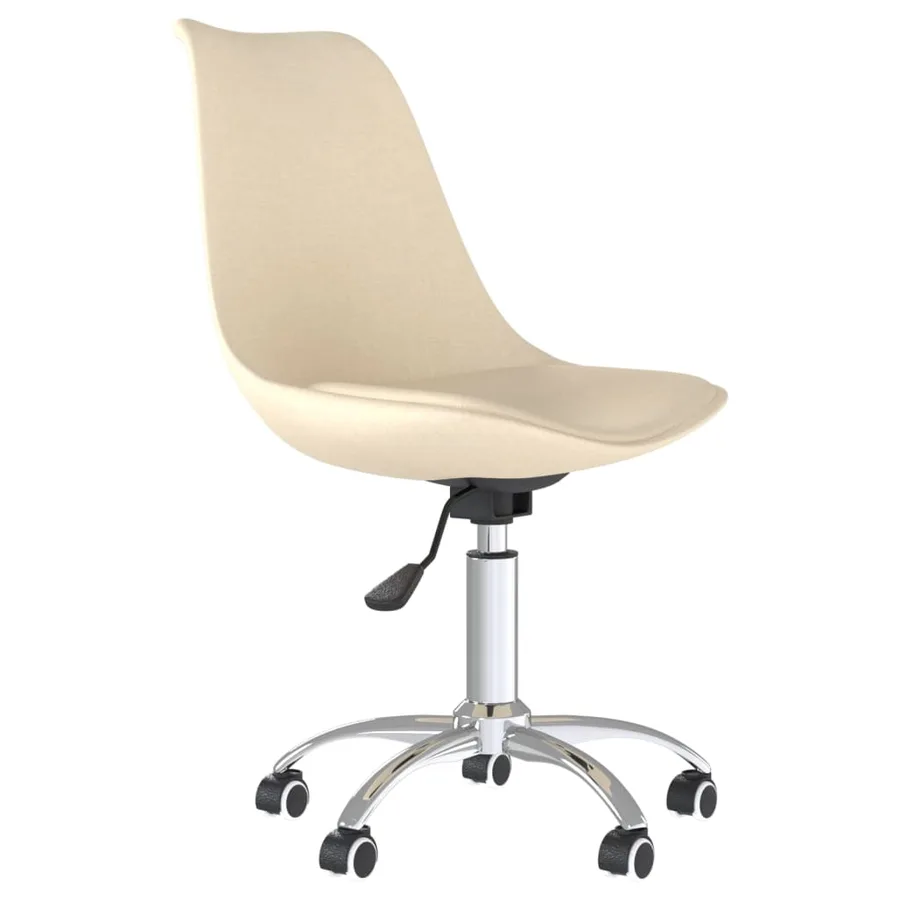 Chaises pivotantes à manger lot de 4 Crème Tissu - 3