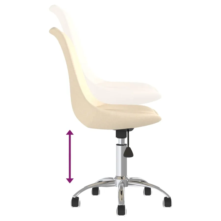 Chaises pivotantes à manger lot de 4 Crème Tissu - 6