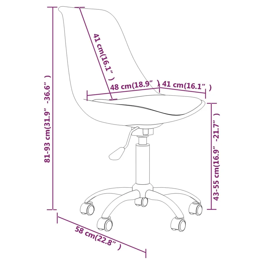 Chaises pivotantes à manger lot de 4 Crème Tissu - 9