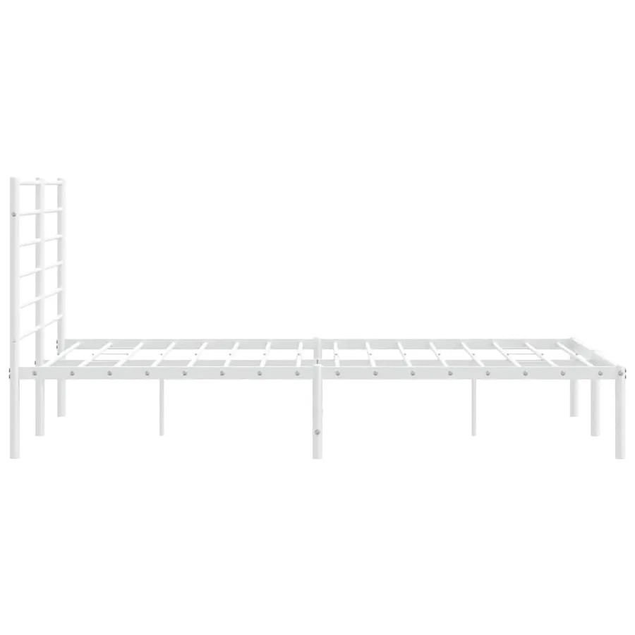 Cadre de lit métal sans matelas et tête de lit blanc 140x200 cm - 7