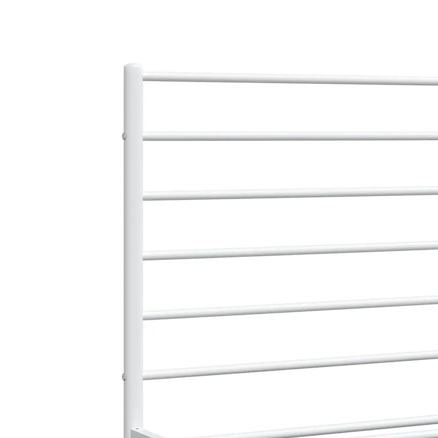 Cadre de lit métal sans matelas et tête de lit blanc 140x200 cm - 9