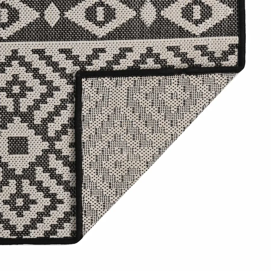Tapis à tissage plat d'extérieur 200x280 cm Rayures noires - 2