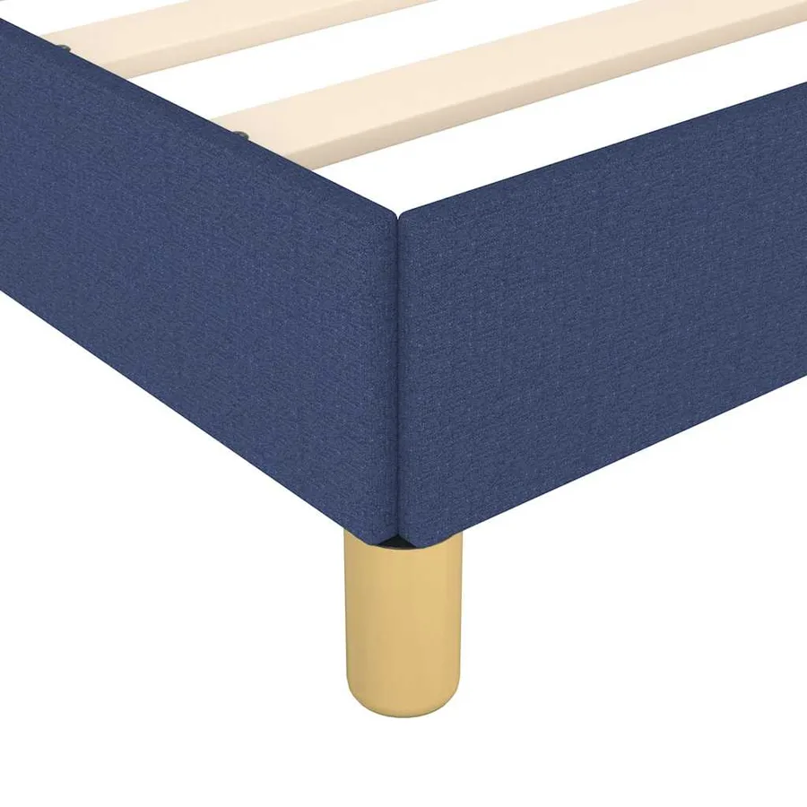 Cadre de lit avec tête de lit sans matelas bleu 90x200 cm tissu - 7