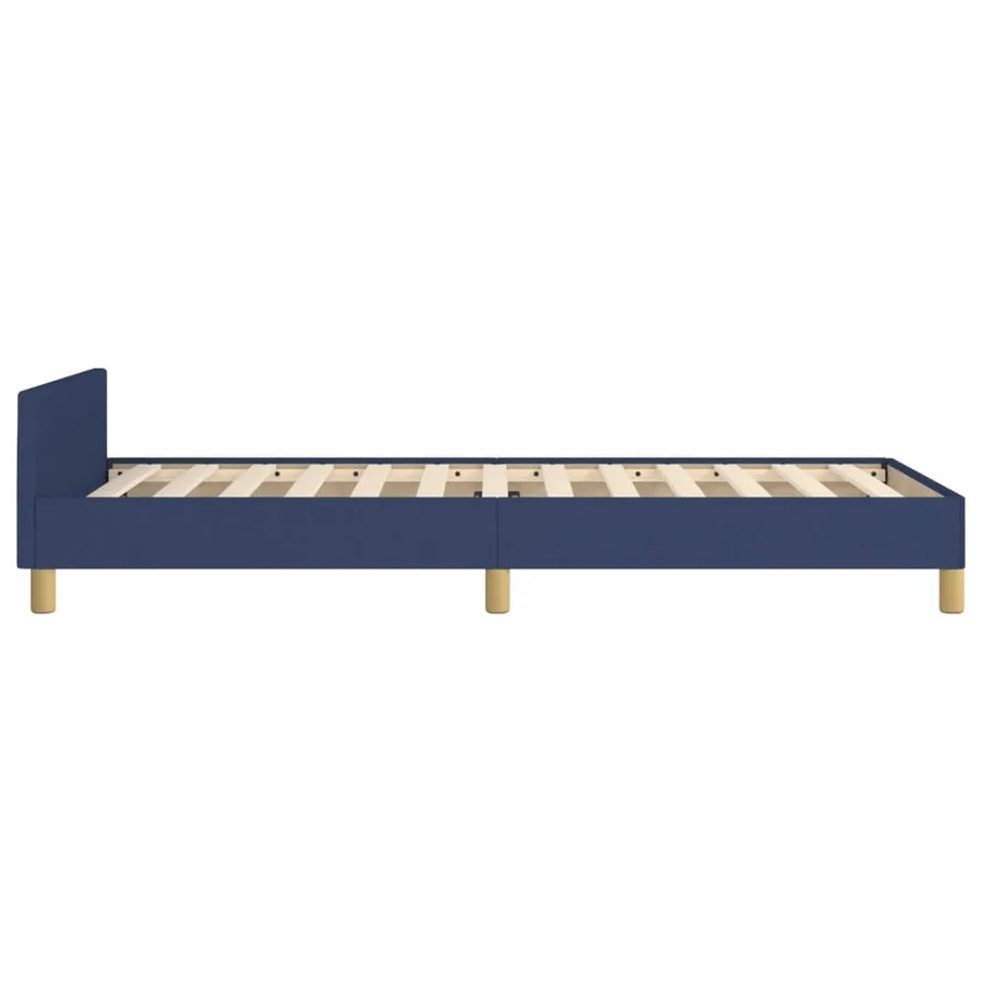 Cadre de lit sans matelas bleu 90x200 cm tissu - 7