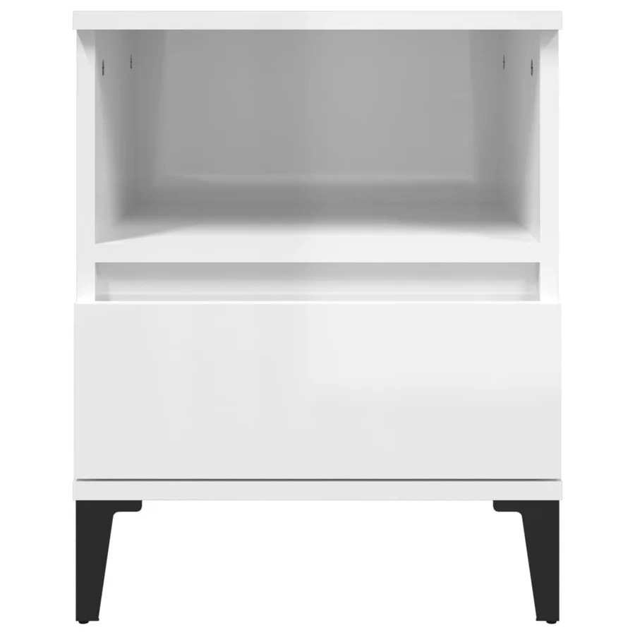 Tables de chevet 2 pcs Blanc brillant 40x35x50 cm - 7