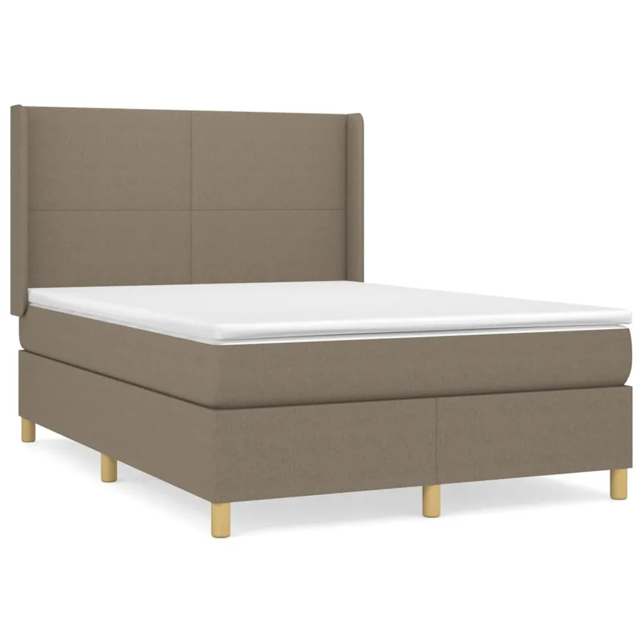 Sommier à lattes de lit avec matelas Taupe 140x200 cm Tissu - 2