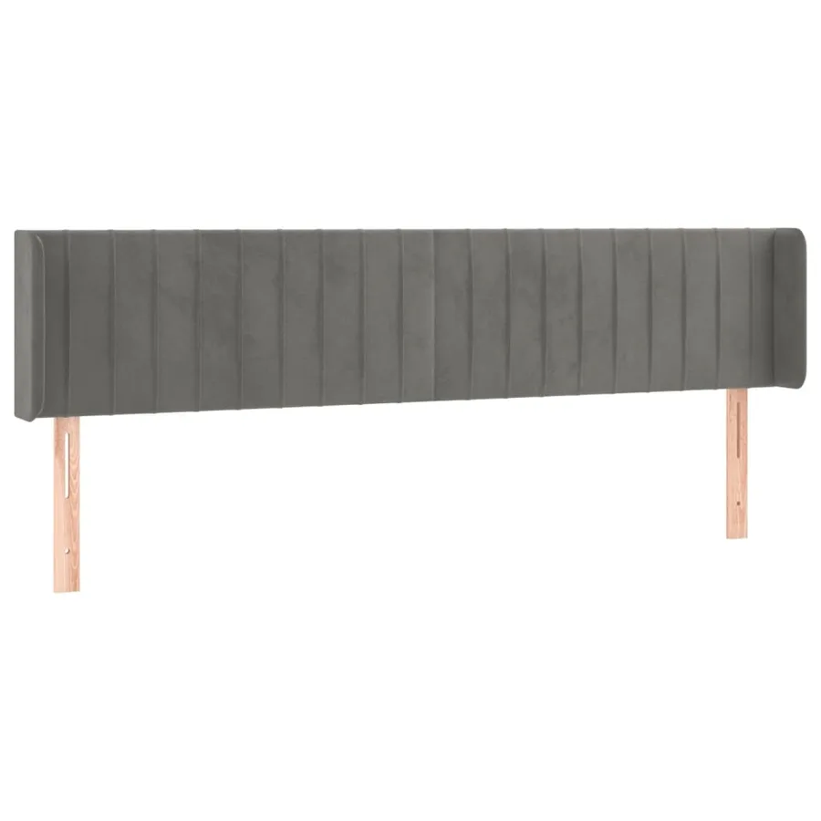 Tête de lit à LED Gris clair 203x16x78/88 cm Velours - 3