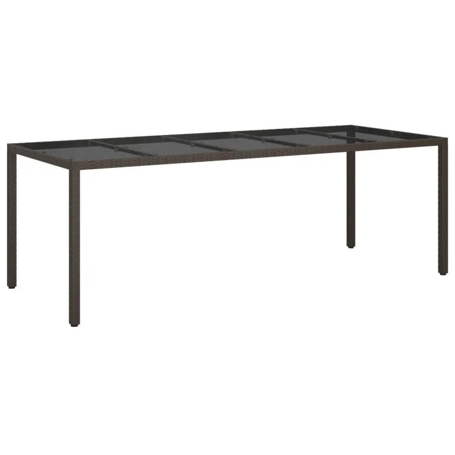 Ensemble à manger de jardin et coussins 9 pcs marron poly rotin - 7