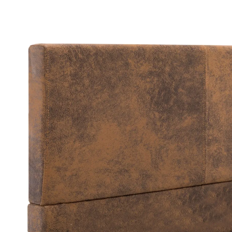 Cadre de lit sans matelas marron similicuir daim 100x200 cm - 6