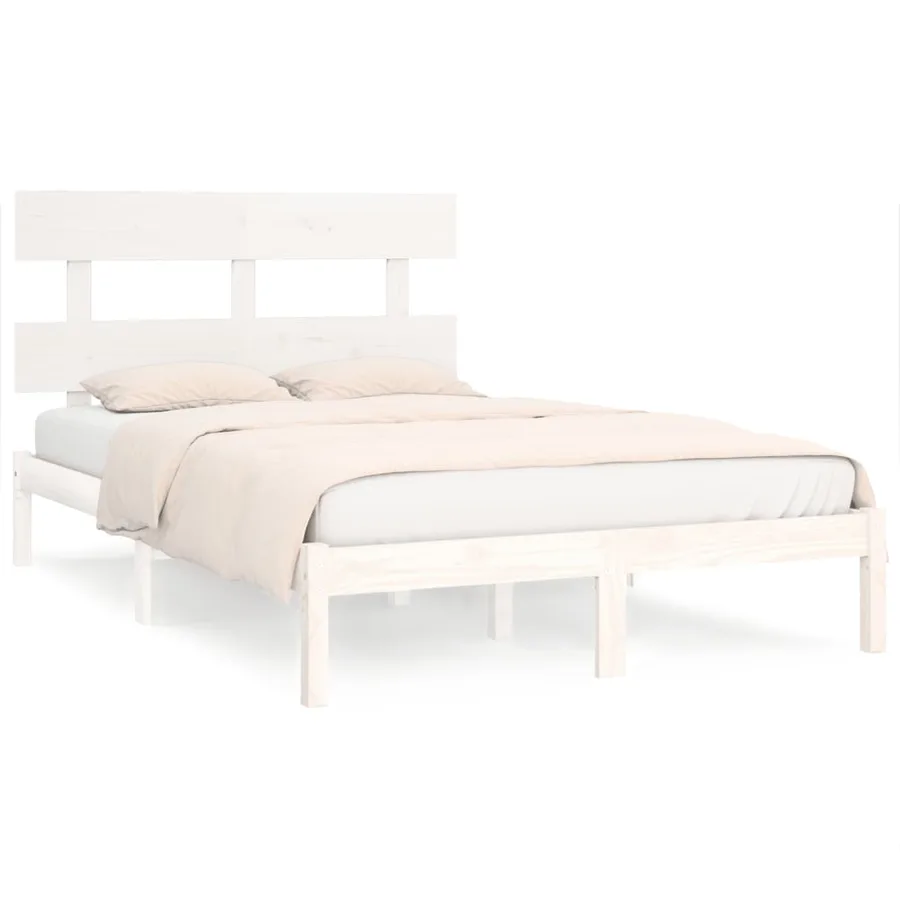 Cadre de lit sans matelas blanc 180x200 cm bois massif - 2