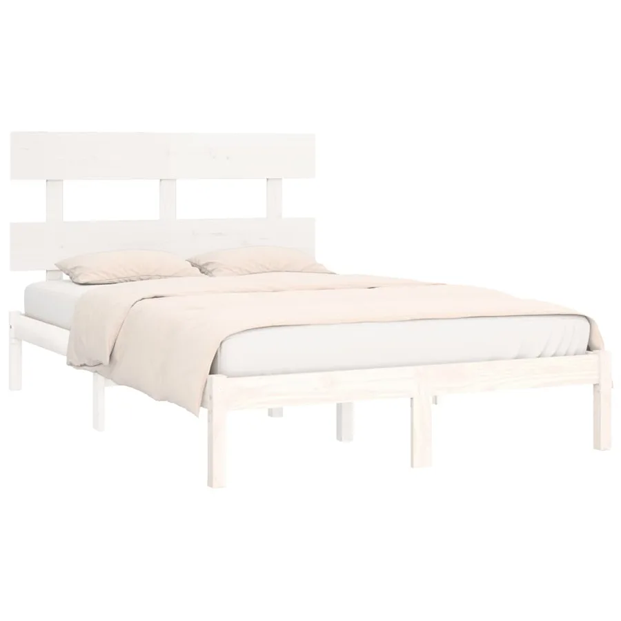 Cadre de lit sans matelas blanc 180x200 cm bois massif - 3