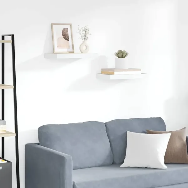 Étagères flottantes 2 pcs chêne et blanc 50x23,5x3,8 cm MDF
