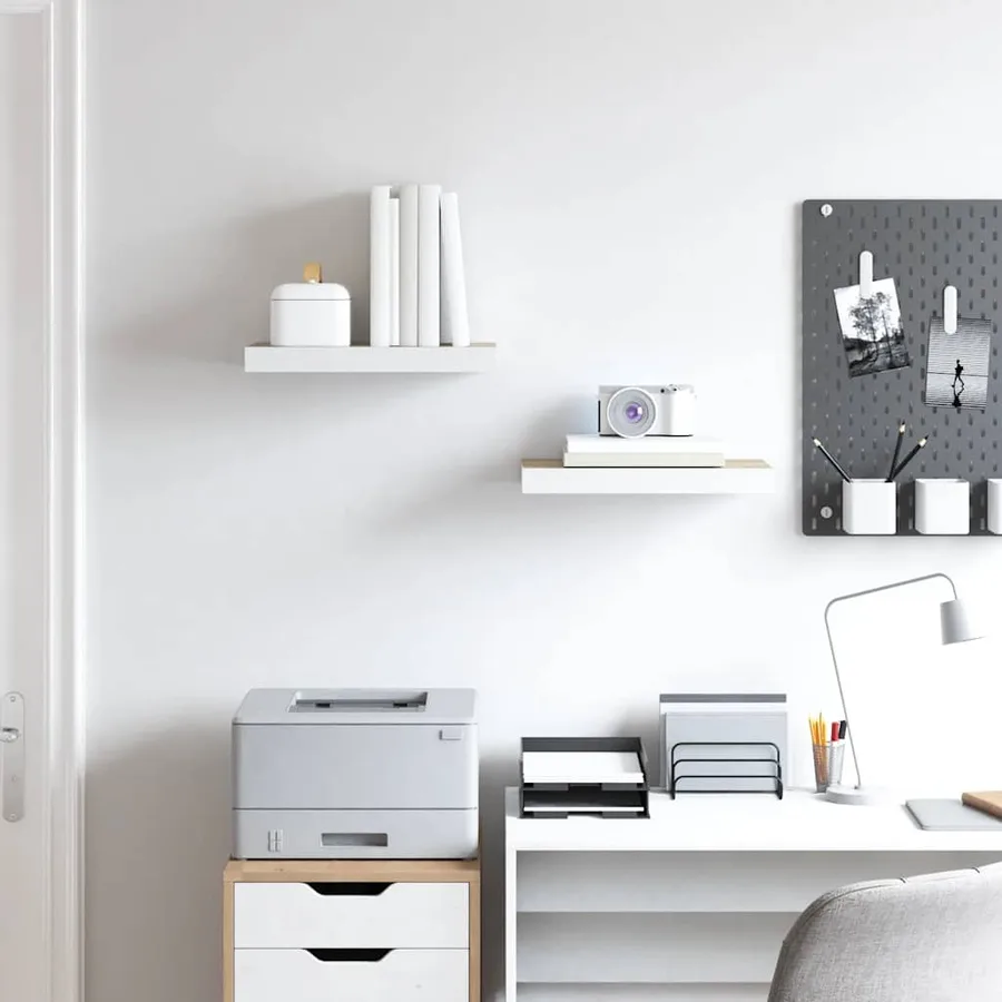 Étagères flottantes 2 pcs chêne et blanc 50x23,5x3,8 cm MDF - 3