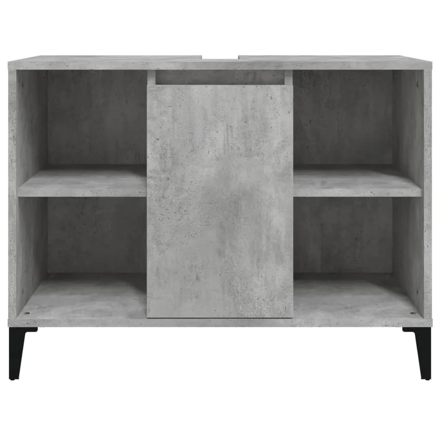 Meuble d'évier gris béton 80x33x60 cm bois d'ingénierie - 6
