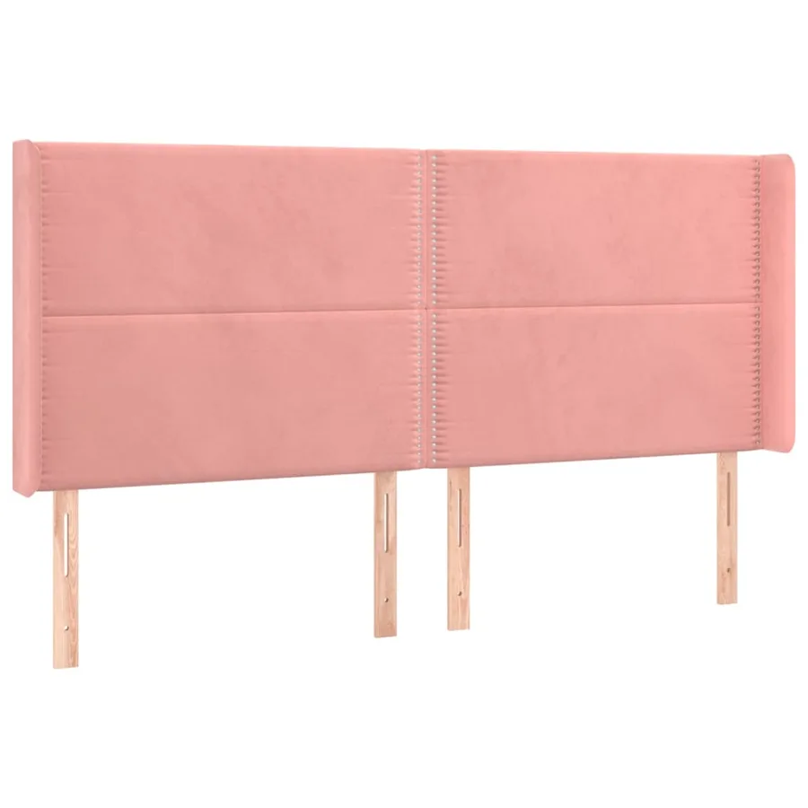 Sommier à lattes de lit matelas et LED Rose 200x200 cm Velours - 7