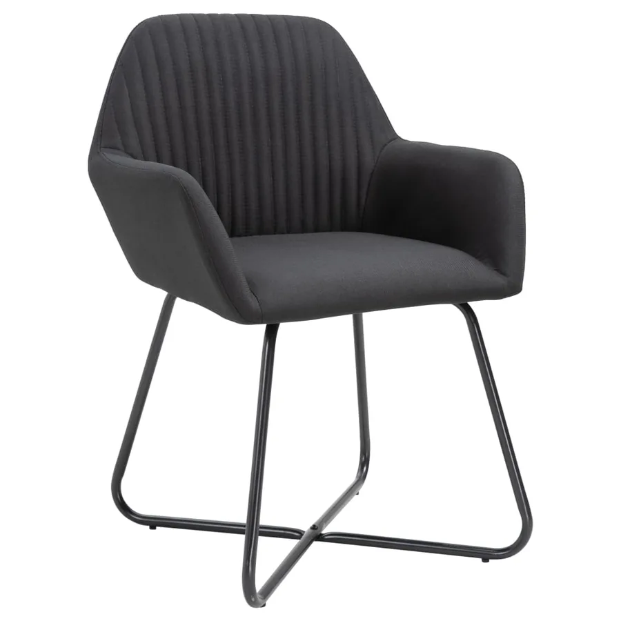 Chaises à manger lot de 2 noir tissu - 2
