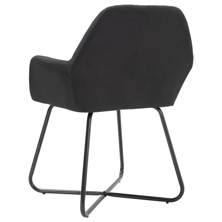Chaises à manger lot de 2 noir tissu - 5