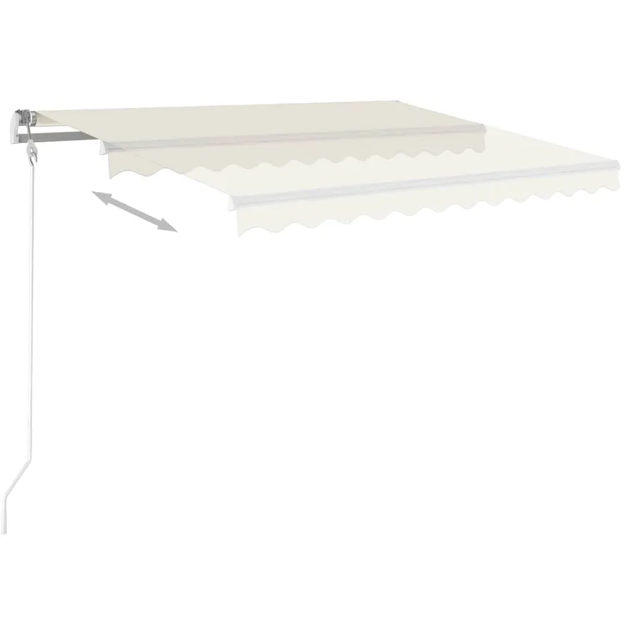 Auvent automatique avec capteur de vent et LED 300x250 cm Crème - 3