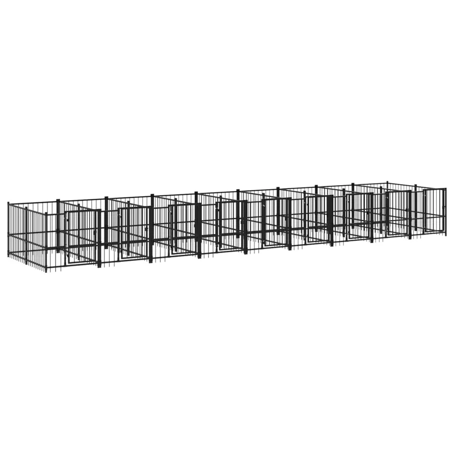 Chenil d'extérieur pour chiens Acier 16,89 m² - 2