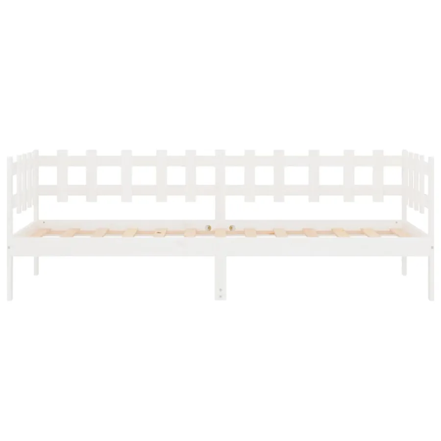 Lit de jour sans matelas blanc 90x190 cm bois de pin massif - 8