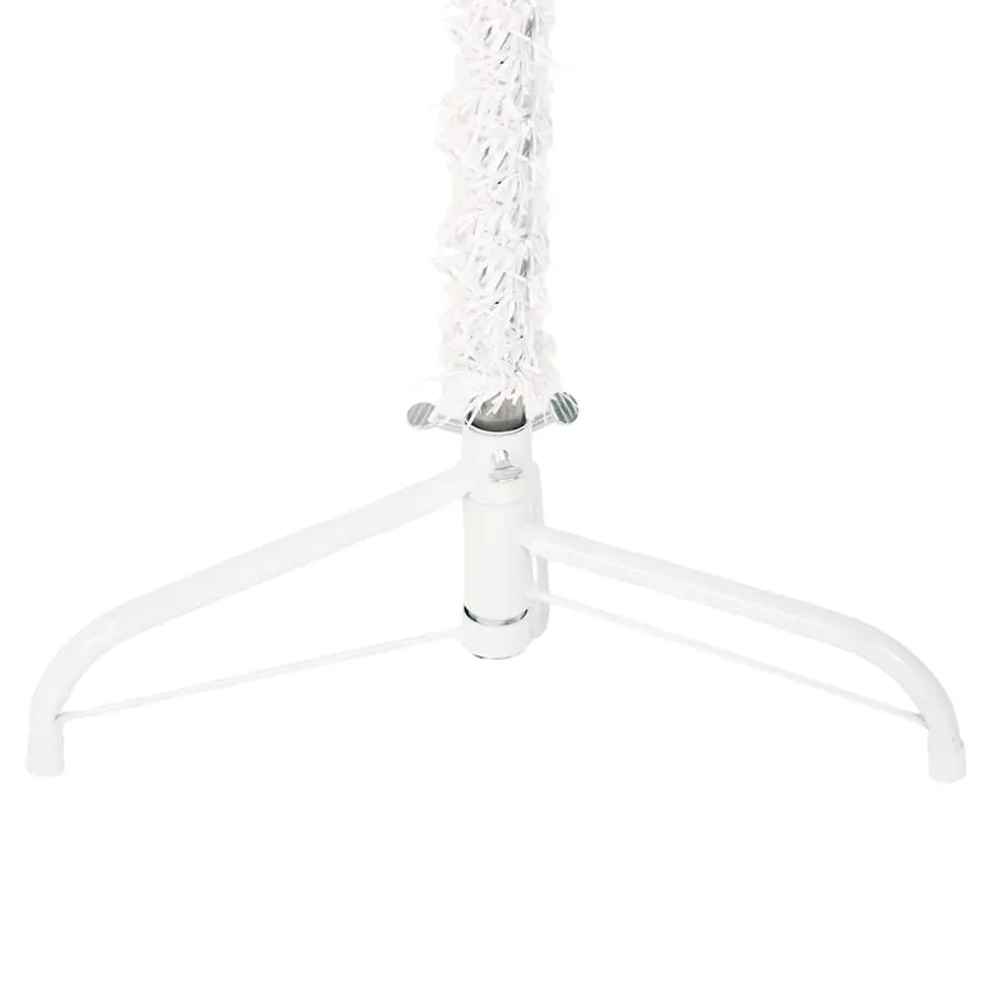 Demi sapin de Noël artificiel mince avec support Blanc 240 cm - 6