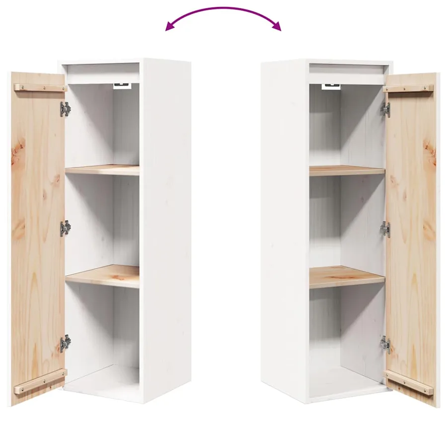 Armoires murales 2 pcs Blanc 30x30x100 cm Bois de pin massif - 10