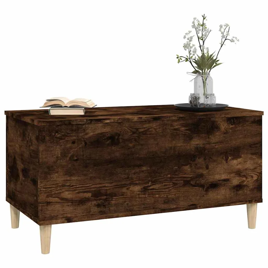 Table basse Chêne fumé 90x44,5x45 cm Bois d'ingénierie - 7