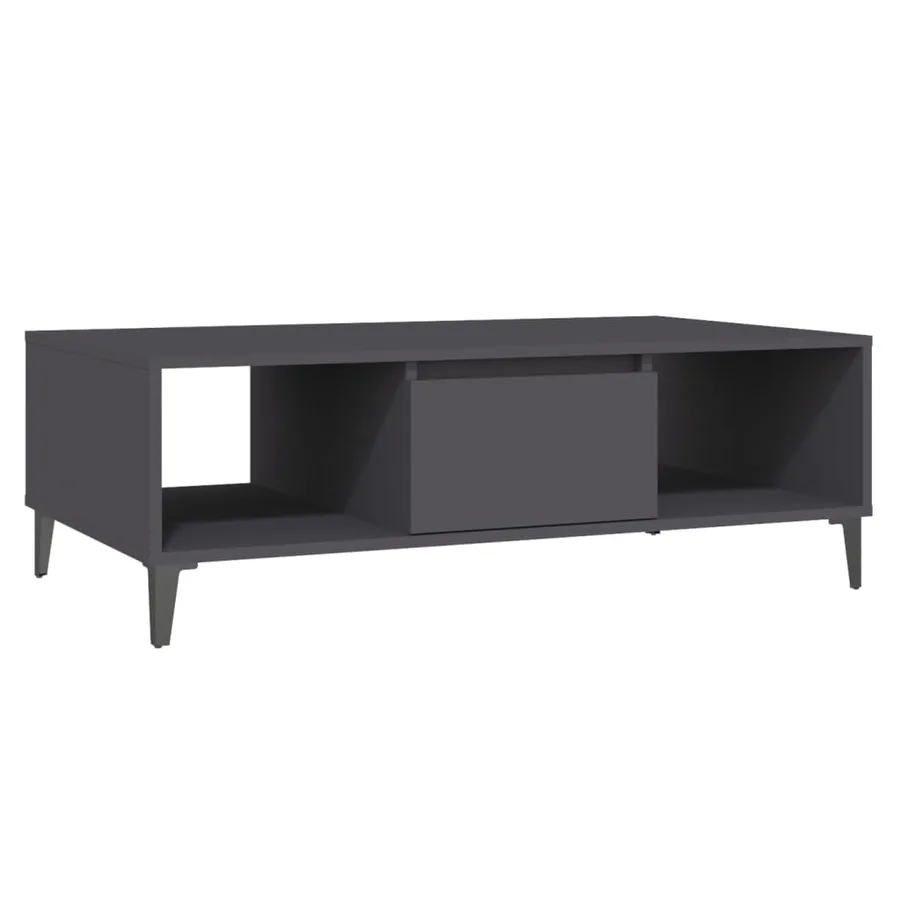 Table basse gris 103,5x60x35 cm bois d'ingénierie - 2