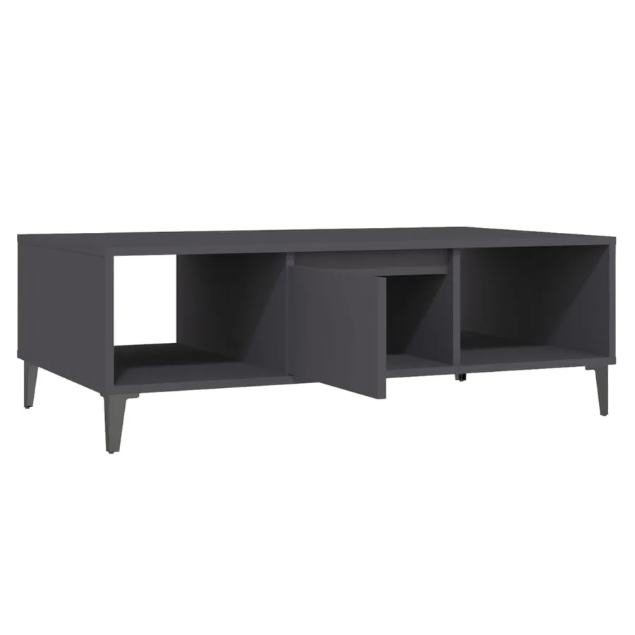 Table basse gris 103,5x60x35 cm bois d'ingénierie - 7
