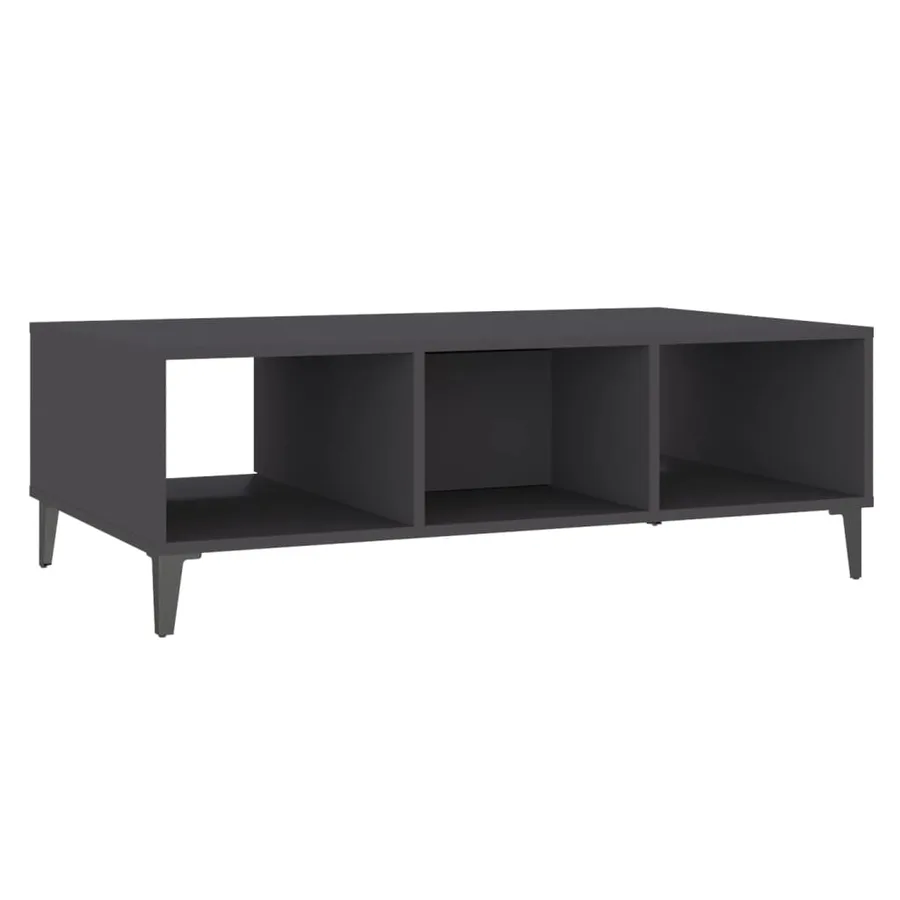Table basse gris 103,5x60x35 cm bois d'ingénierie - 8