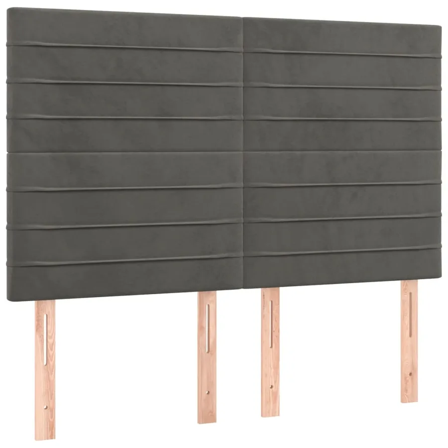 Cadre de lit sans matelas gris foncé 140x190 cm velours - 8