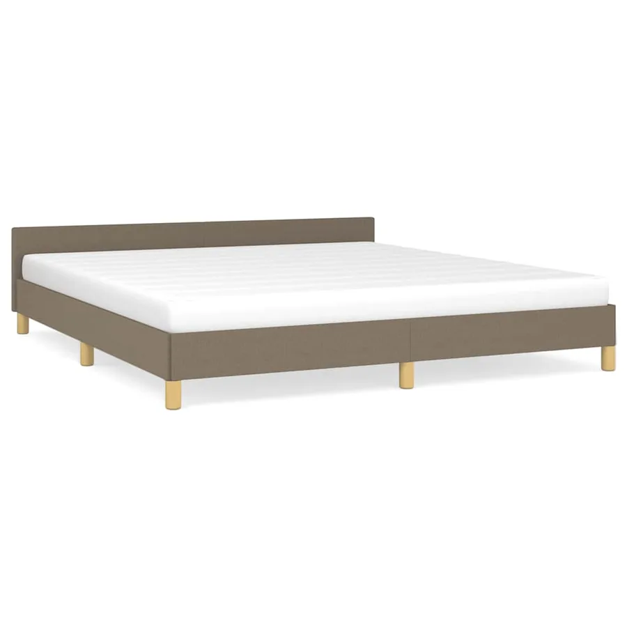 Cadre de lit sans matelas taupe 160x200 cm tissu - 2