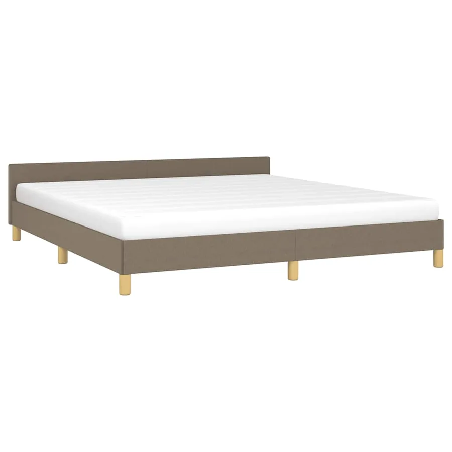 Cadre de lit sans matelas taupe 160x200 cm tissu - 3
