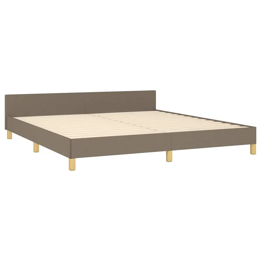 Cadre de lit sans matelas taupe 160x200 cm tissu - 4