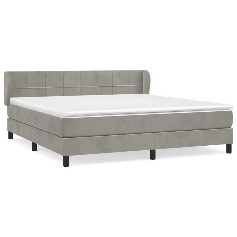 Sommier à lattes de lit et matelas Gris clair 180x200cm Velours - 2