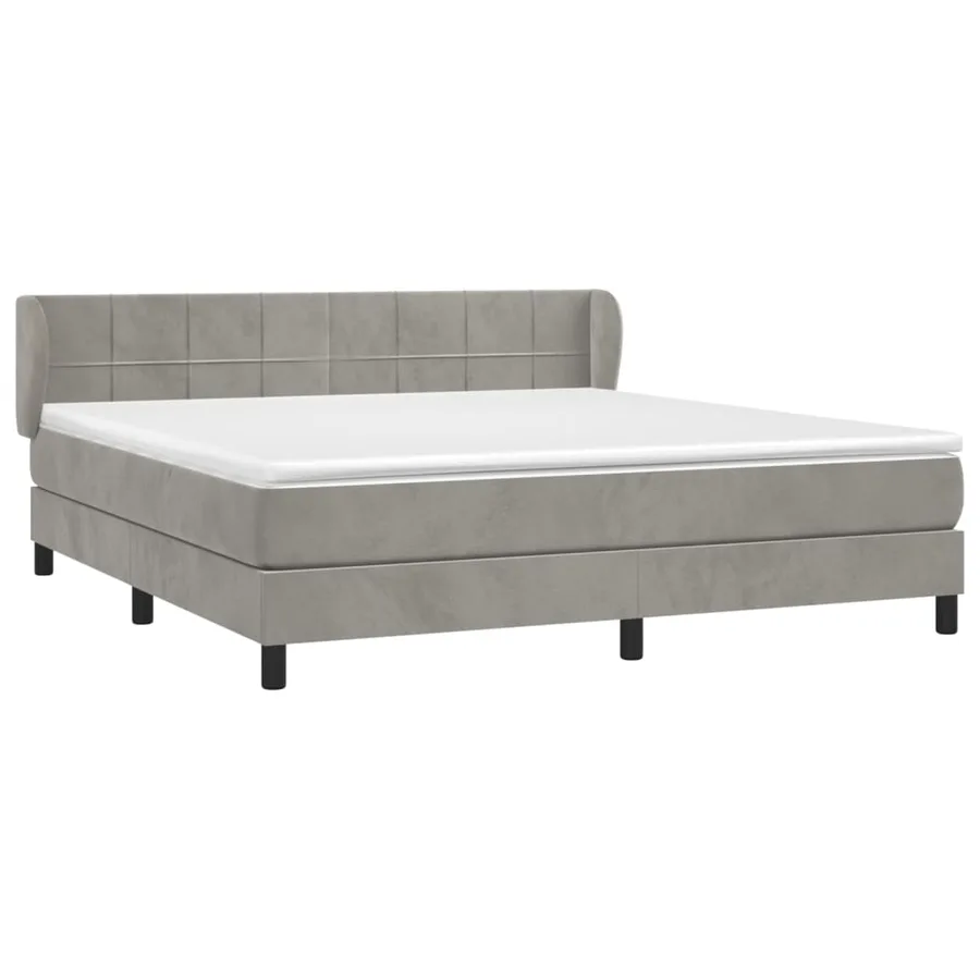 Sommier à lattes de lit et matelas Gris clair 180x200cm Velours - 3