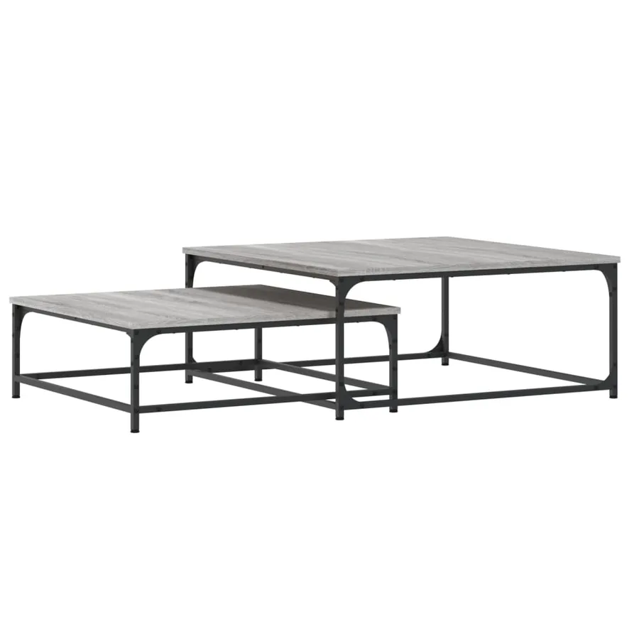 Tables basses gigognes 2 pcs sonoma gris bois d'ingénierie - 2
