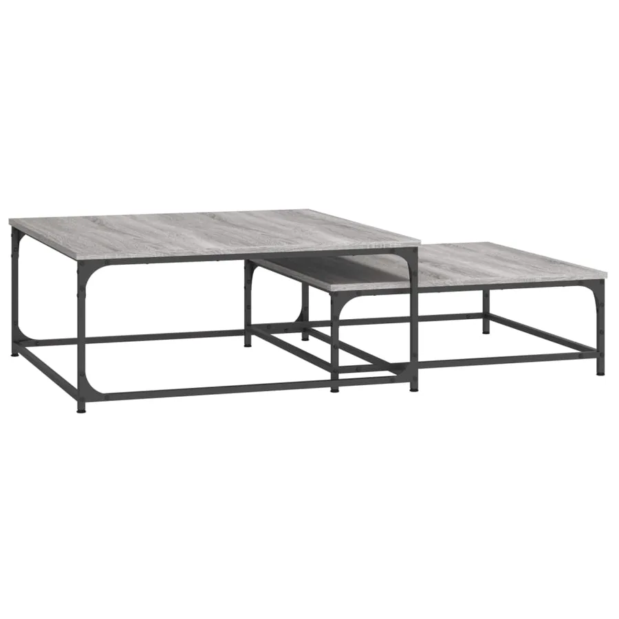 Tables basses gigognes 2 pcs sonoma gris bois d'ingénierie - 6